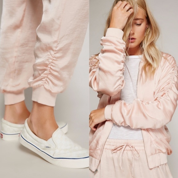 Free People Luxe Satin Jogger Pants - Picture 3 of 4